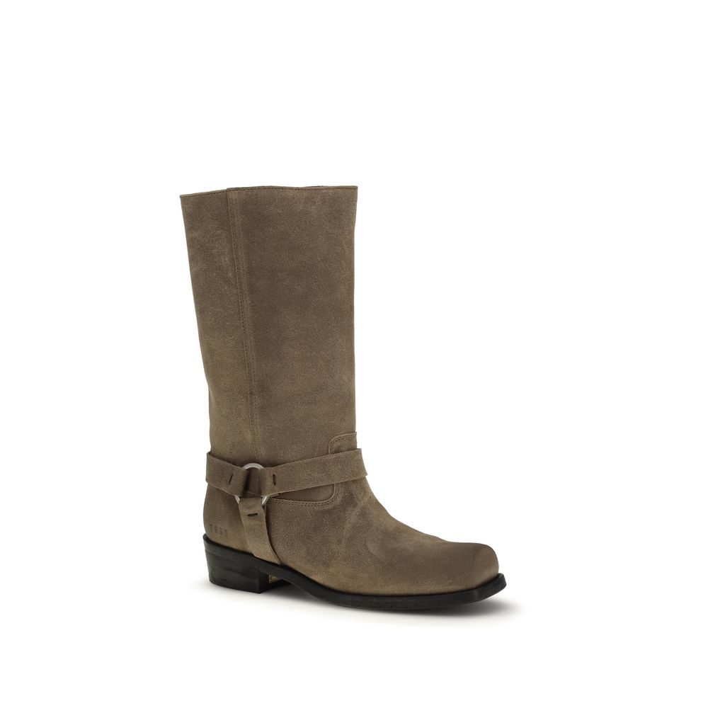 Indulge in the exquisite craftsmanship of Golden Goose Beige Calf Leather Bos Taurus Lace-Up Boots, where luxurious vintage design meets bold versatility for the discerning individual.