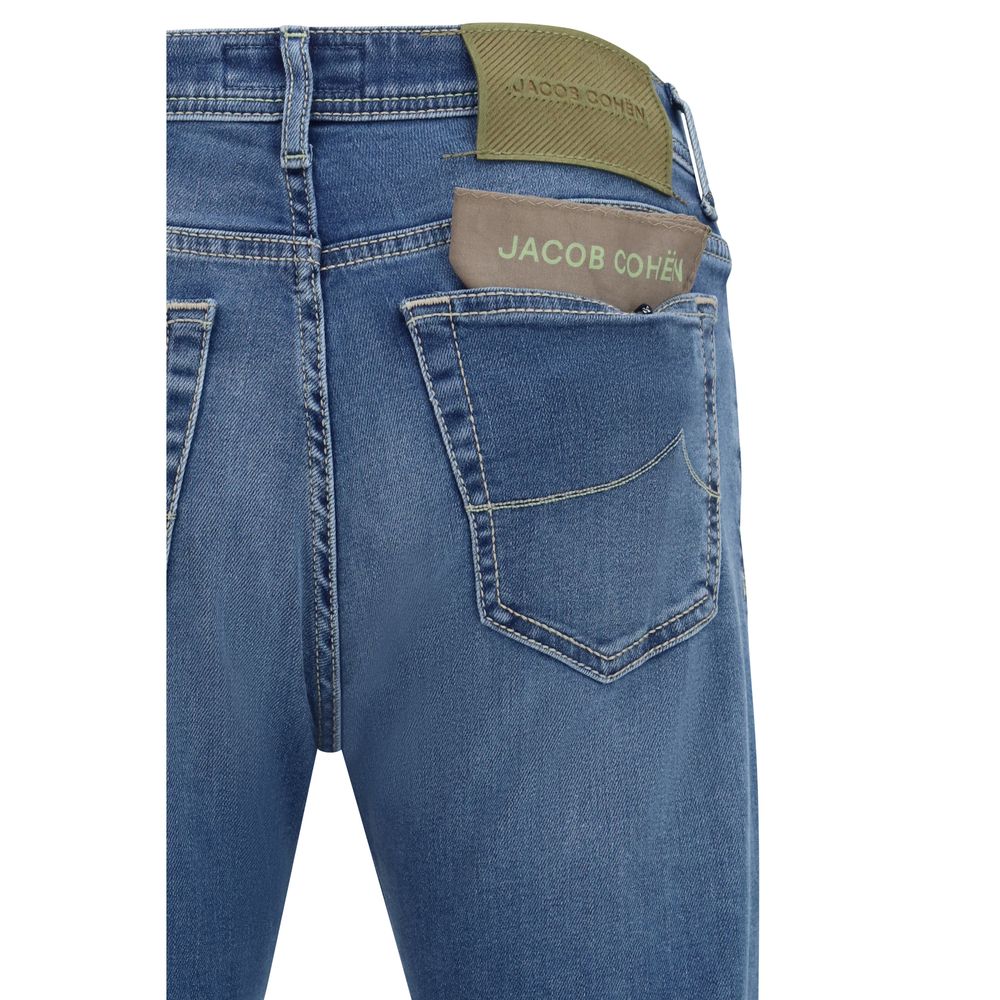 Indulge in the exquisite craftsmanship of Jacob Cohen's Blue Cotton Slim Fit Jeans, where luxurious denim meets a refined silhouette for effortless elegance.