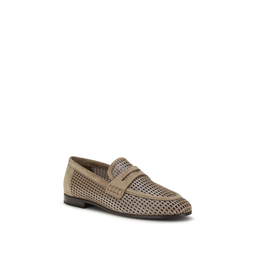 Brunello Cucinelli Beige Slip-On Loafers – Artisanal Luxury