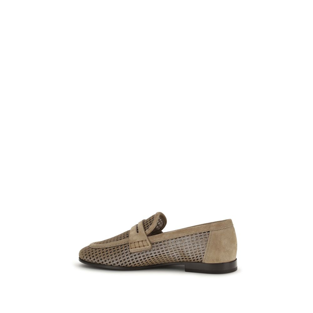 Brunello Cucinelli Beige Slip-On Loafers – Artisanal Luxury