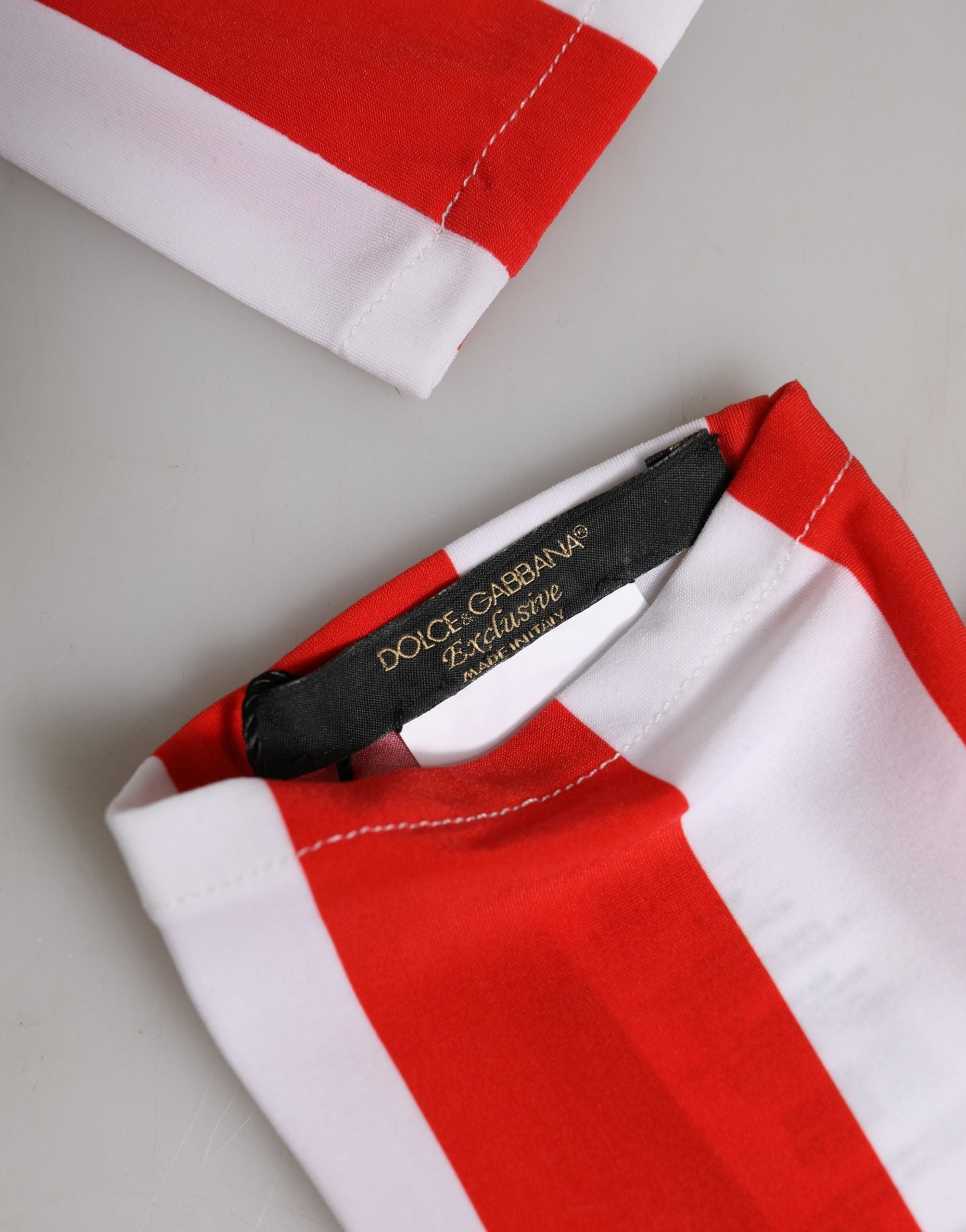 Indulge in the exquisite Dolce & Gabbana Red White Stripes Nylon Elbow Length Gloves, a rare masterpiece of Italian craftsmanship that elevates your elegance and allure.