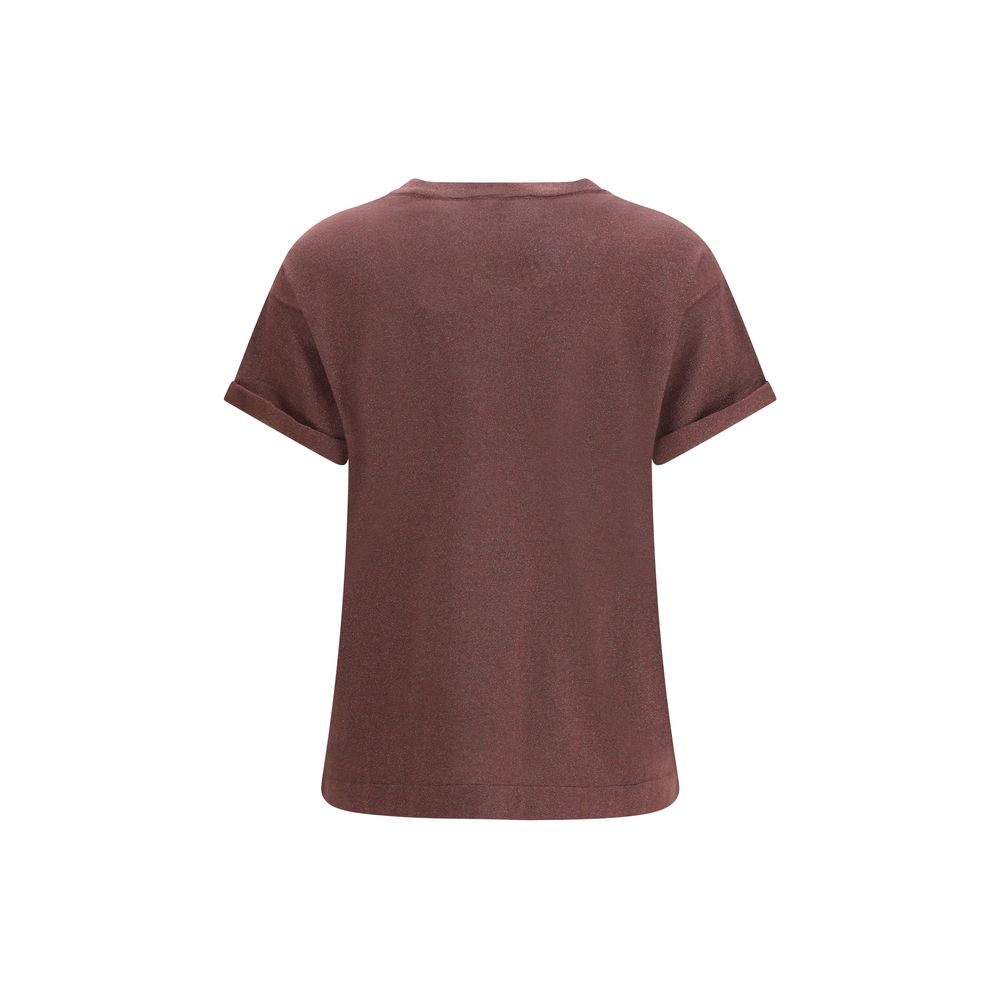 Brunello Cucinelli Bordeaux Nylon T-Shirt | Artisanal Luxury Fashion