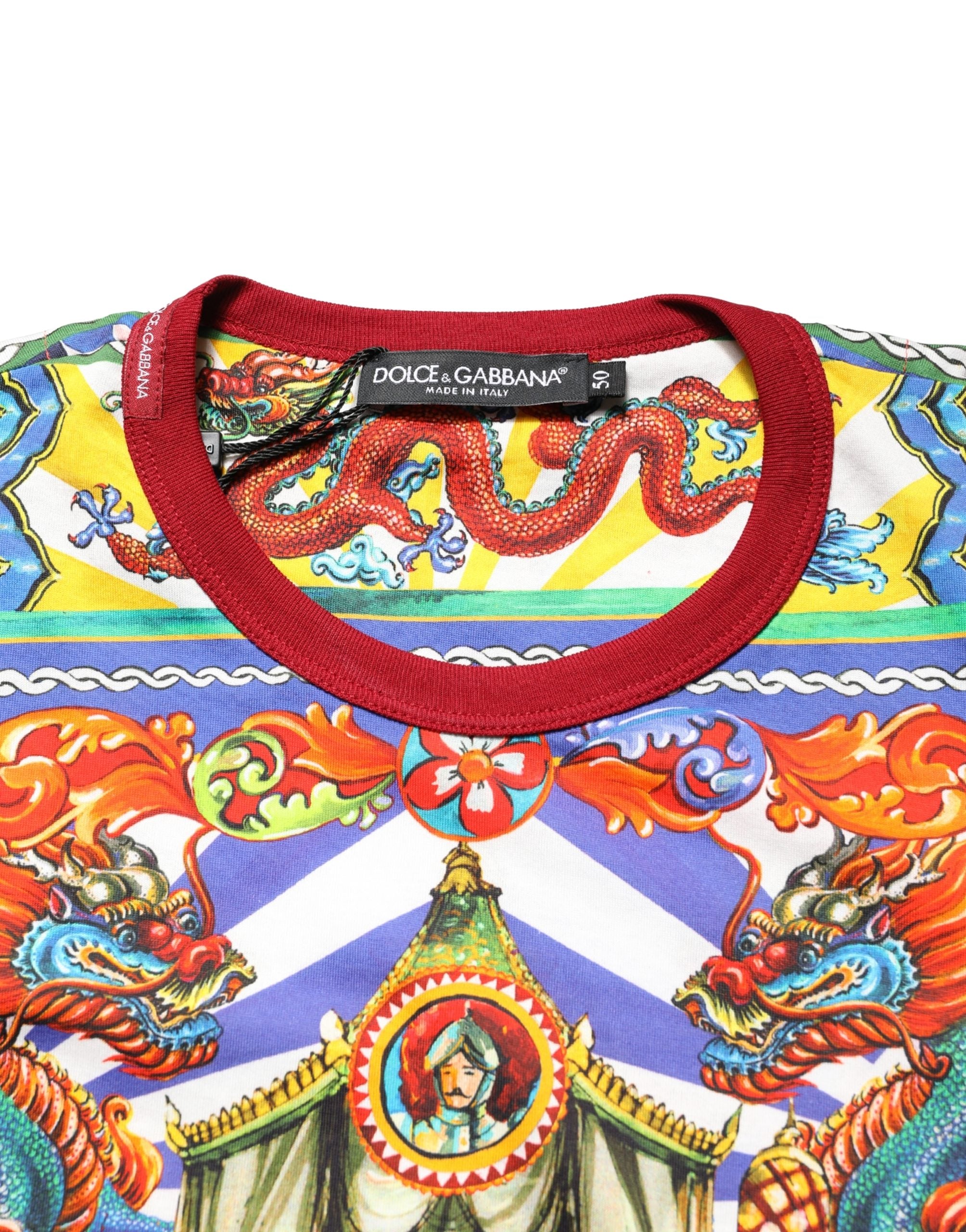 Dolce & Gabbana Multicolor Teatro Dei Pupi Men Long Sleeves T-shirt