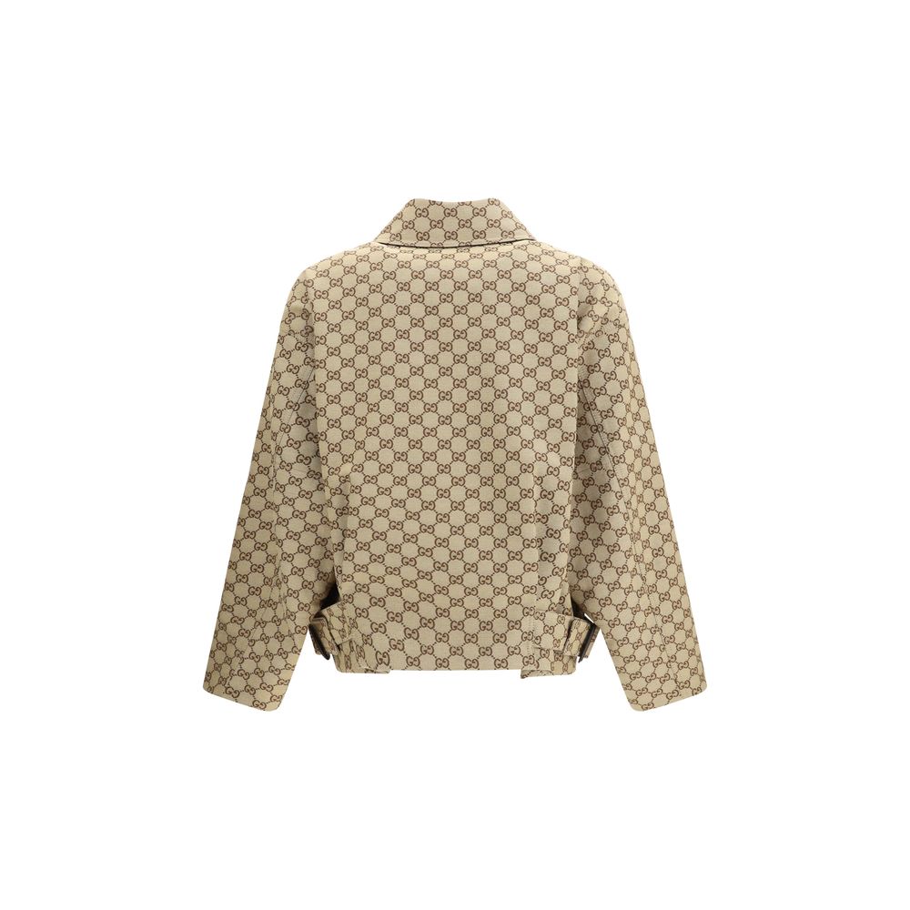 Gucci Beige Cotton Bomber Jacket - Artisanal Urban Elegance