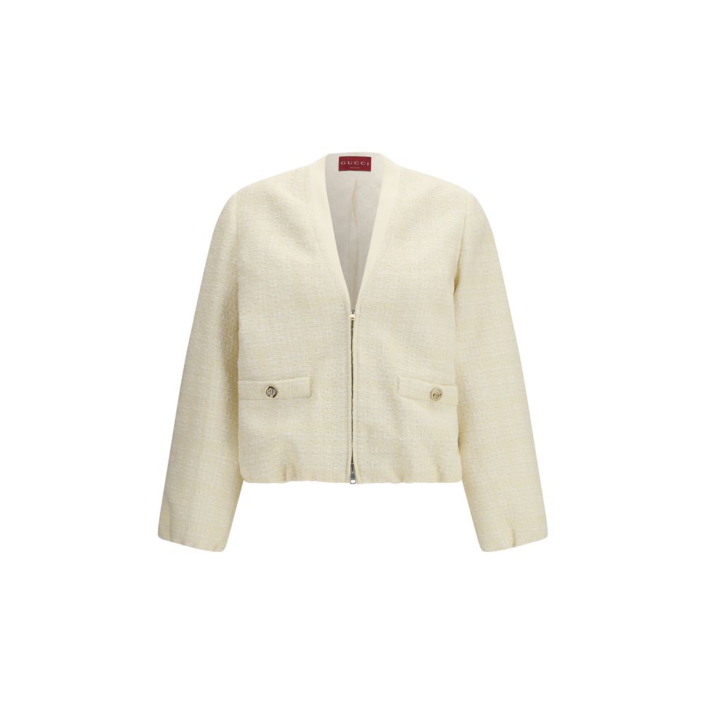 Gucci Beige Cotton Shell Jacket - Artisanal Luxury Redefined