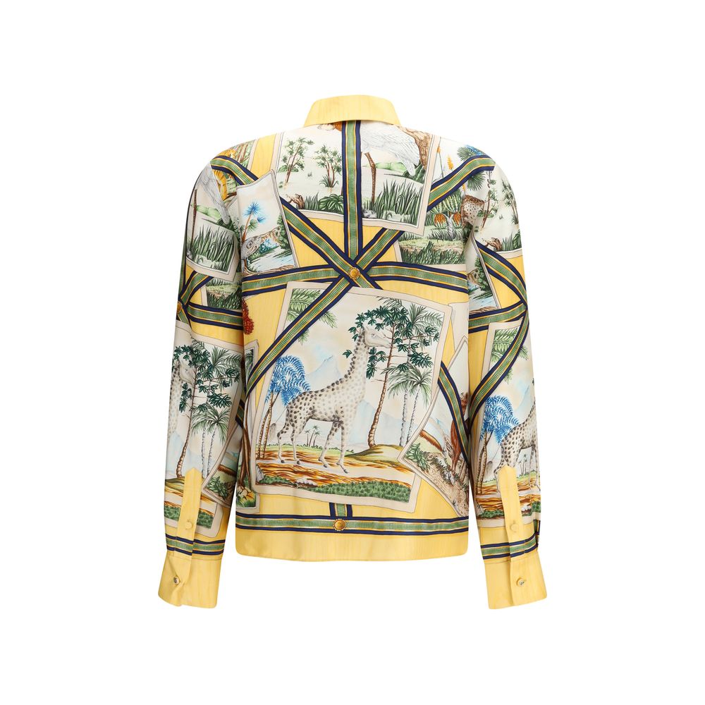 Gucci Bicolor Silk Pattern Shirt - Designer Luxury Couture