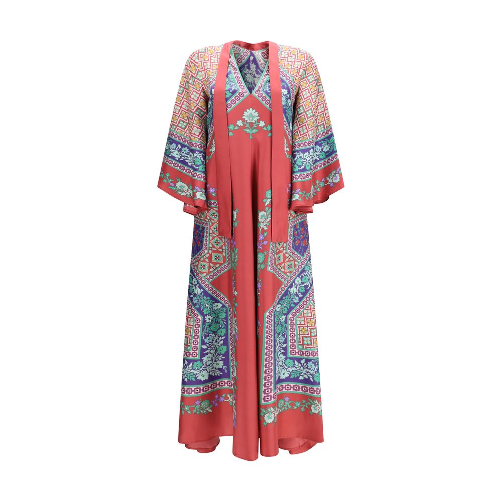 Indulge in the exquisite La Double J Multicolor Silk Casual Dress, a masterpiece of fluid silk twill that embodies timeless elegance and artistic sophistication for unforgettable moments.