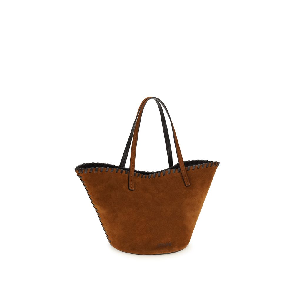 Staud Brown Calf Leather Bos Taurus Handbag - Artisanal Elegance