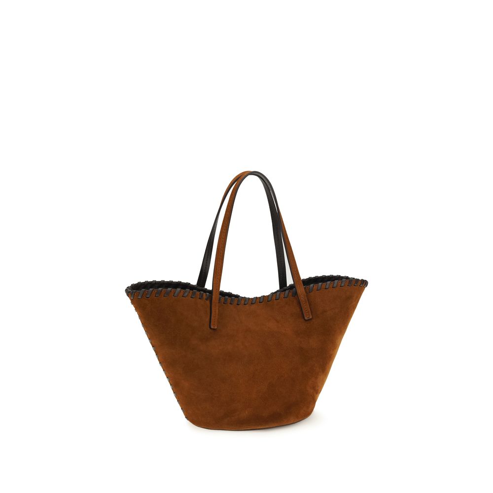 Staud Brown Calf Leather Bos Taurus Handbag - Artisanal Elegance
