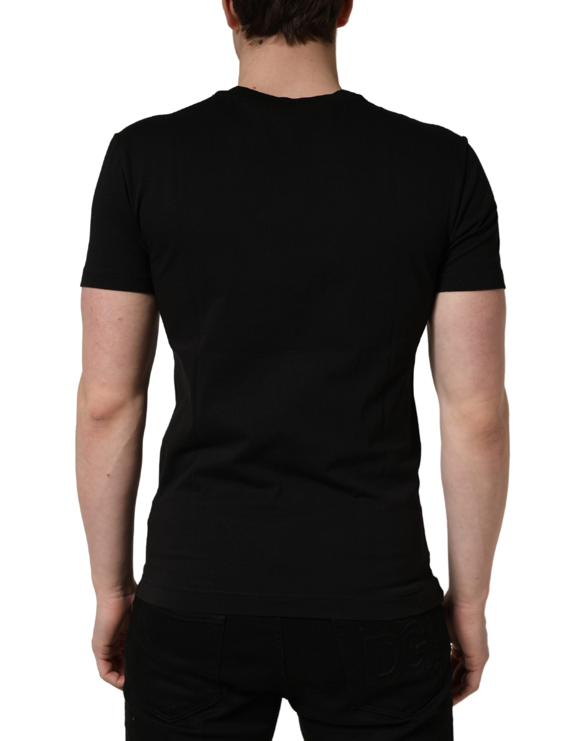 Dolce & Gabbana Black DG London Cotton Men Crew Neck T-shirt