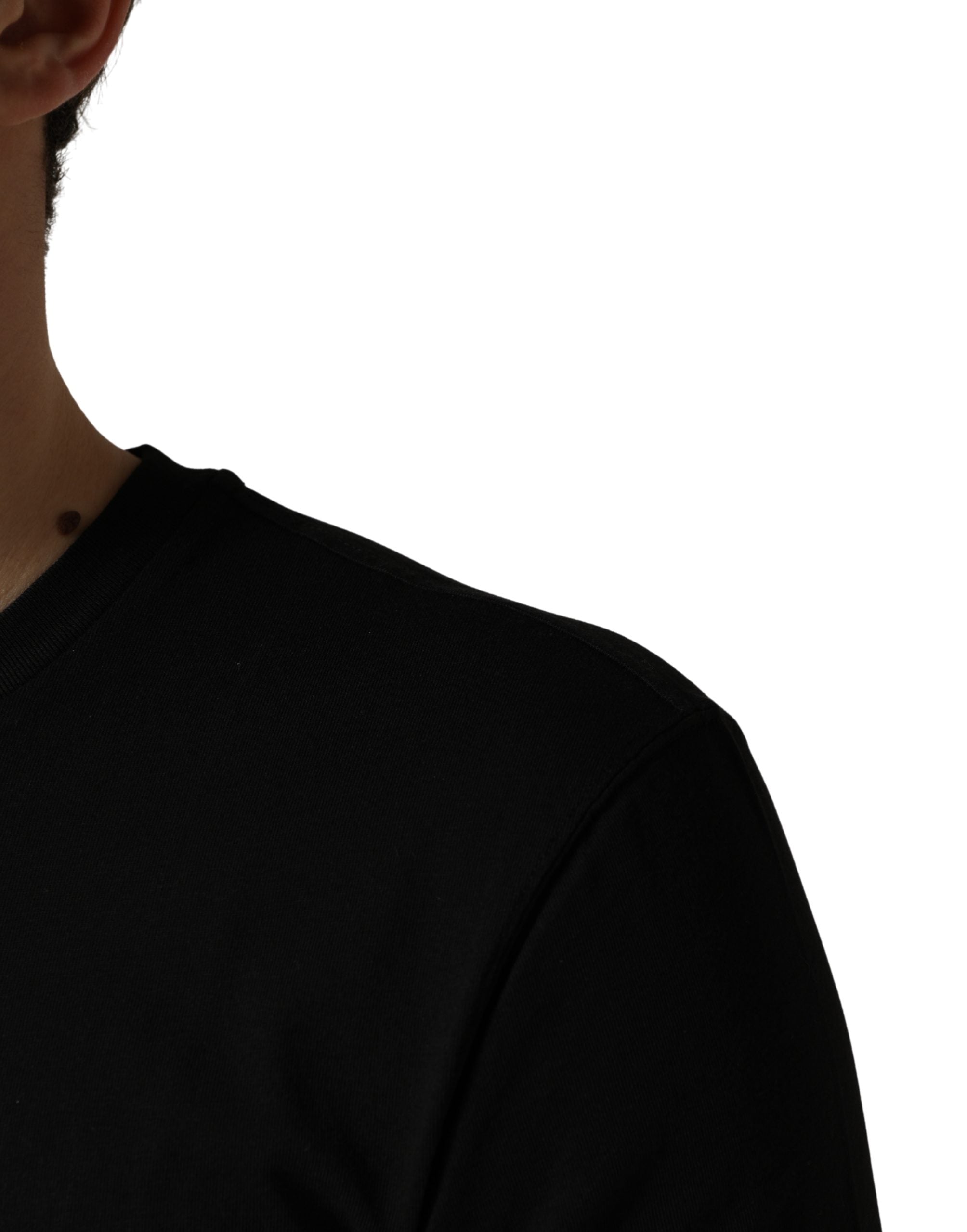 Dolce & Gabbana Black DG London Cotton Men Crew Neck T-shirt