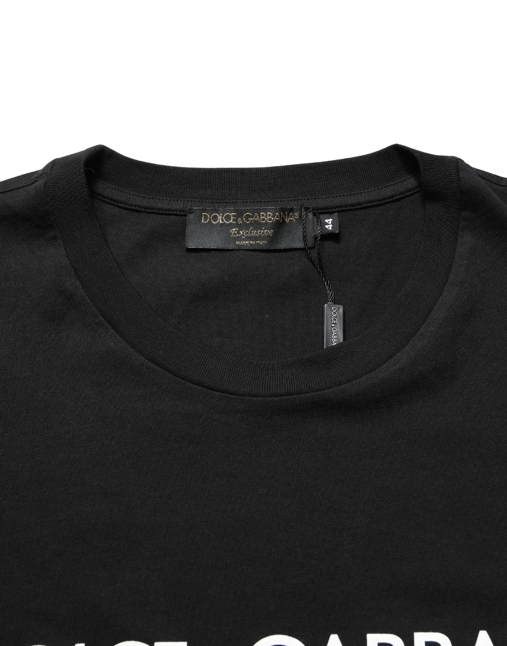 Dolce & Gabbana Black DG London Cotton Men Crew Neck T-shirt