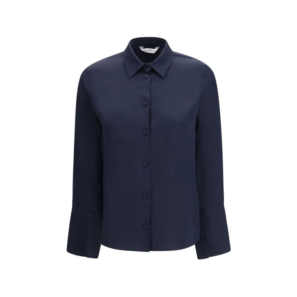 Max Mara Pure Blue Silk Shirt – Exquisite Italian Elegance