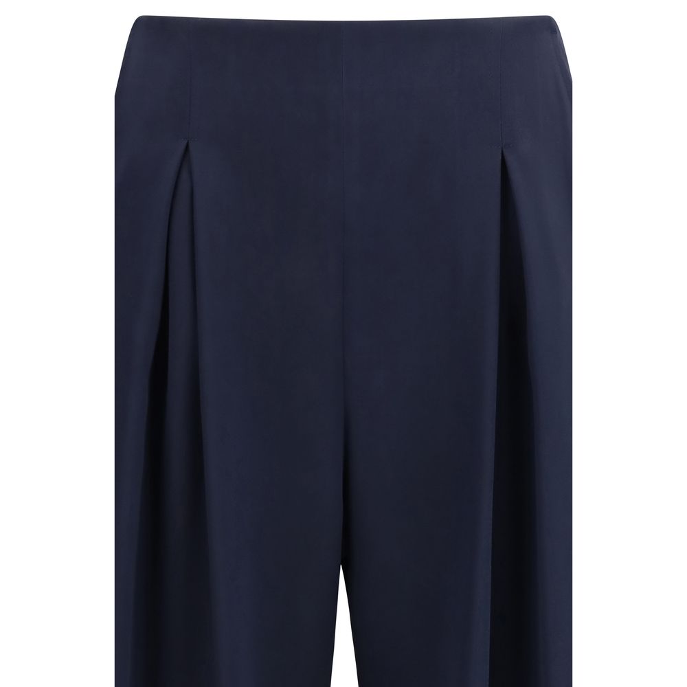 Max Mara Pure Blue Silk Casual Pants - Timeless Luxury Elegance