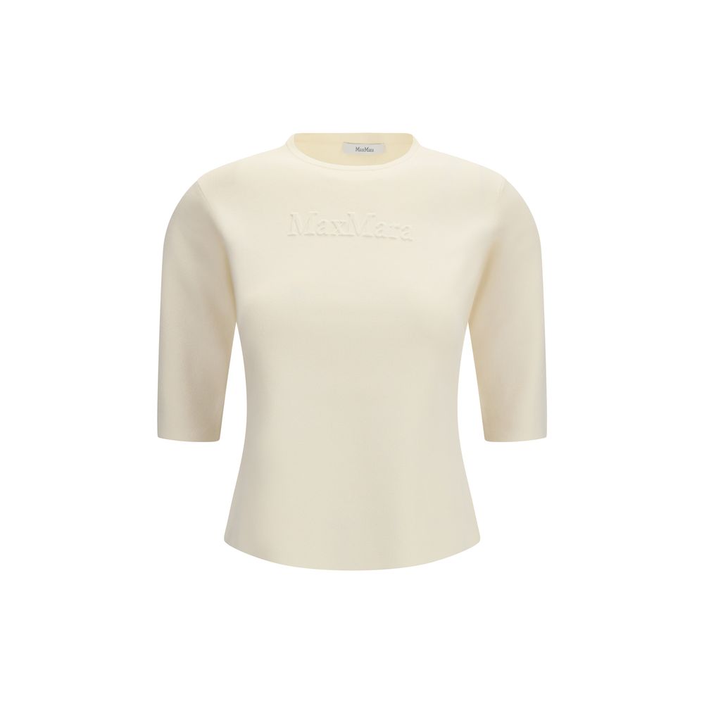 Max Mara Pure Beige Viscose T-Shirt - Timeless Elegance Redefined