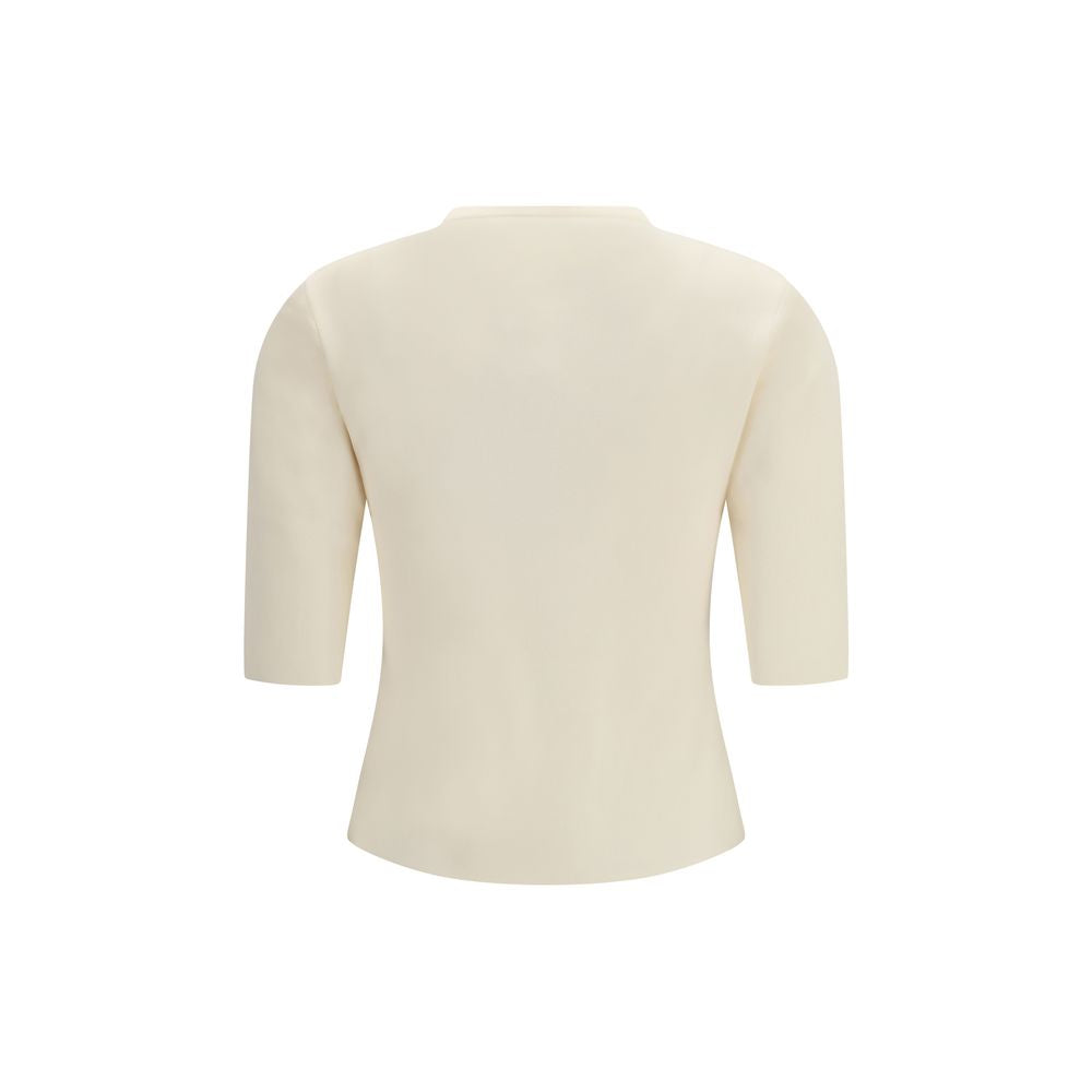 Max Mara Pure Beige Viscose T-Shirt - Timeless Elegance in Luxury