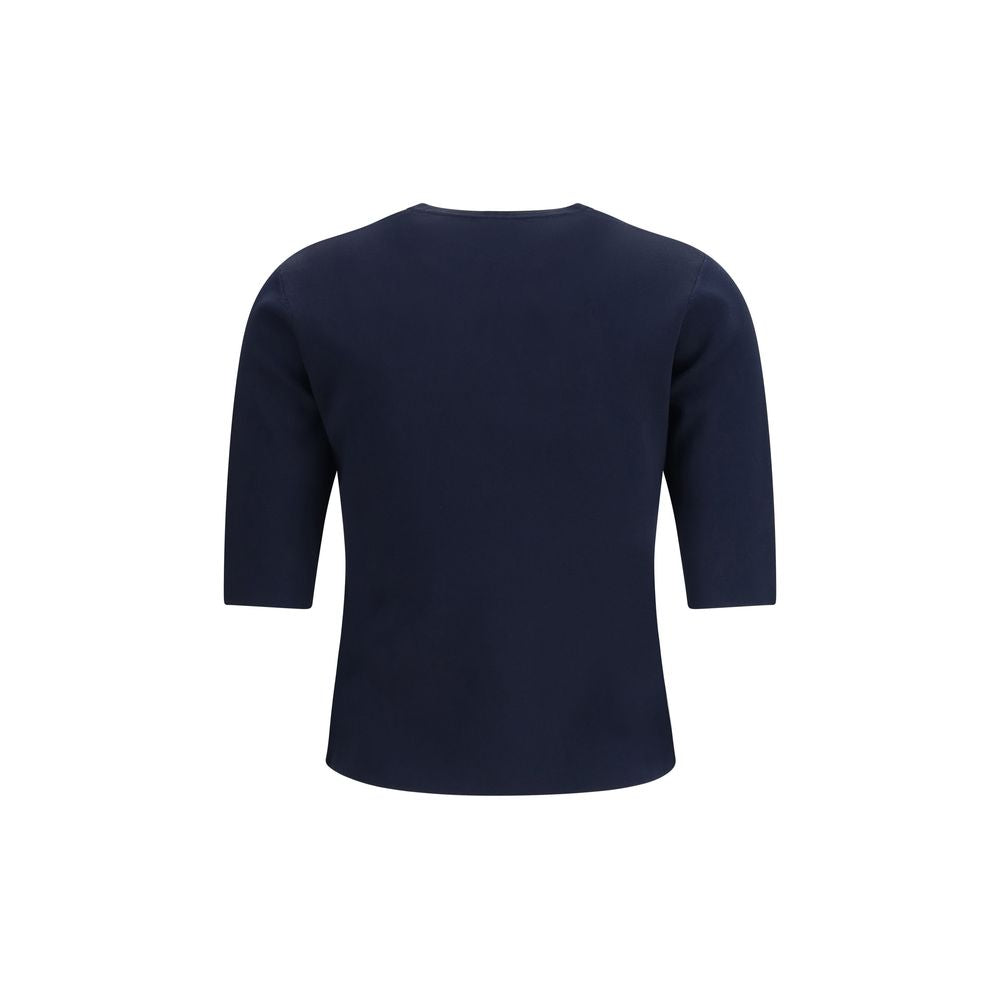 Max Mara Pure Blue Viscose T-Shirt - Exquisite Luxury Essential