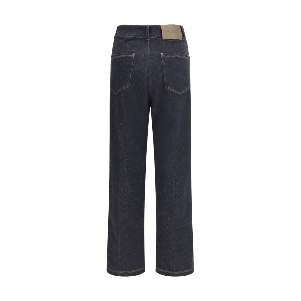 Max Mara Pure Blue Cotton Cropped Jeans