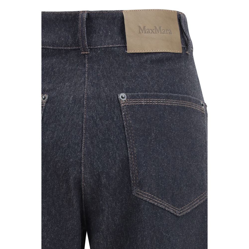 Max Mara Pure Blue Cotton Cropped Jeans