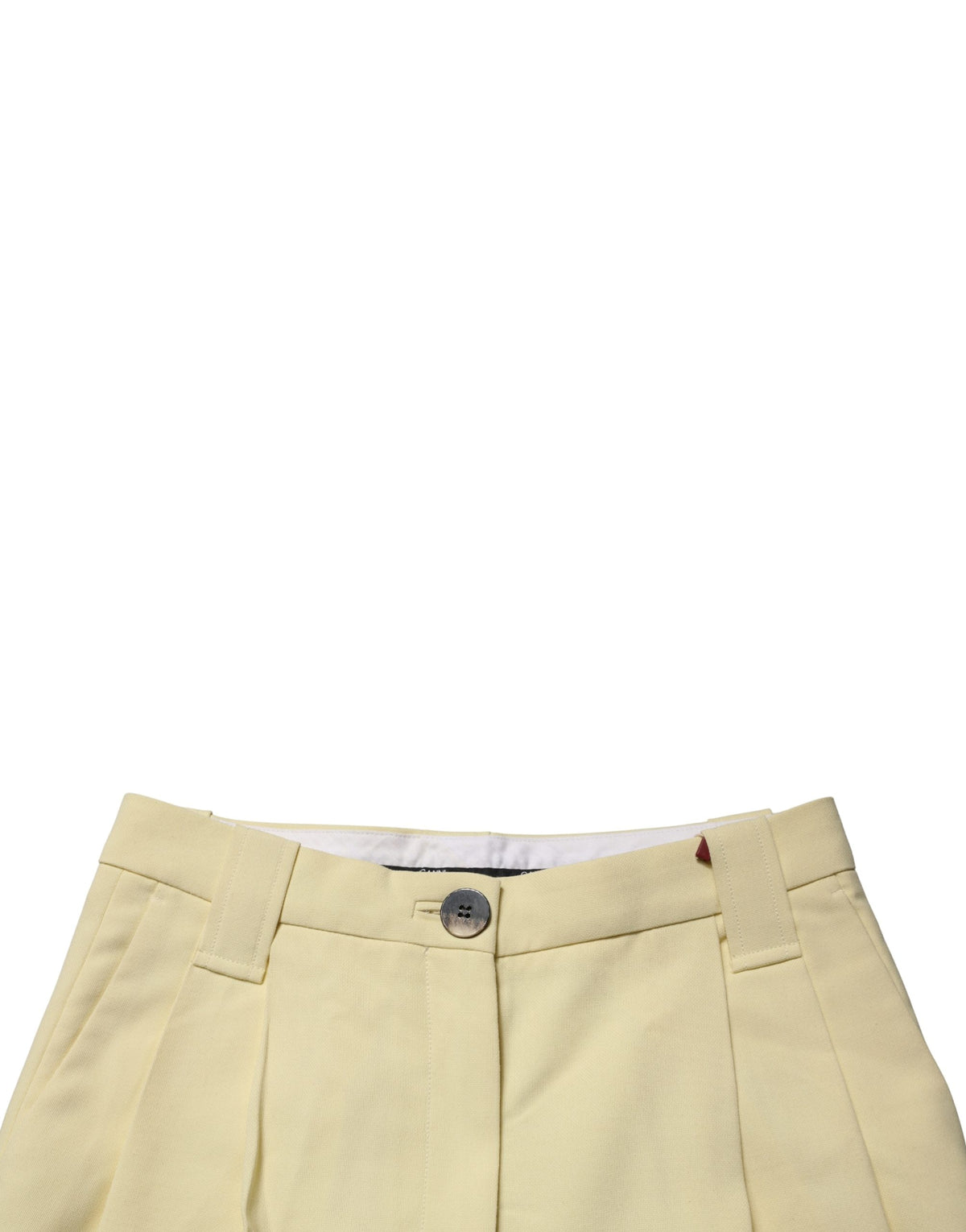 Ganni High Waisted Yellow Trouser Pants - Timeless Elegance