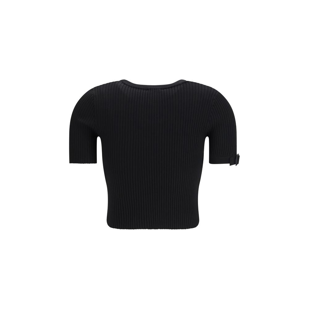Courrèges Black Viscose T-Shirt – Timeless Luxury Essential