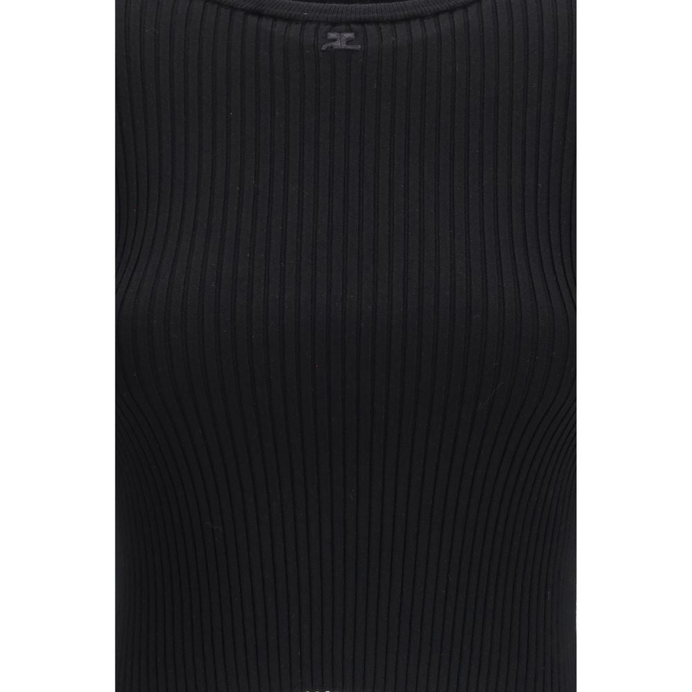 Courrèges Black Viscose T-Shirt – Timeless Luxury Essential