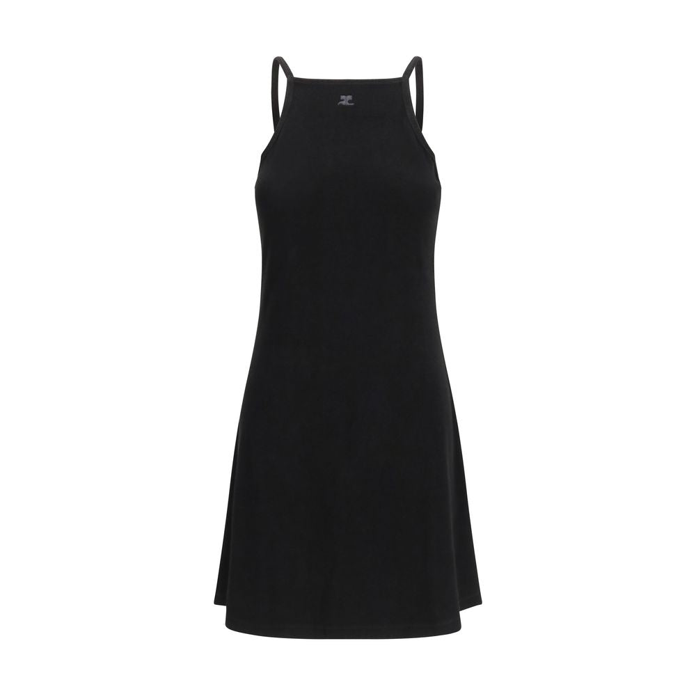 Elevate your elegance with the Courrèges Black Viscose Casual Dress, a masterpiece of minimalist design crafted from luxurious materials, perfect for any occasion.
