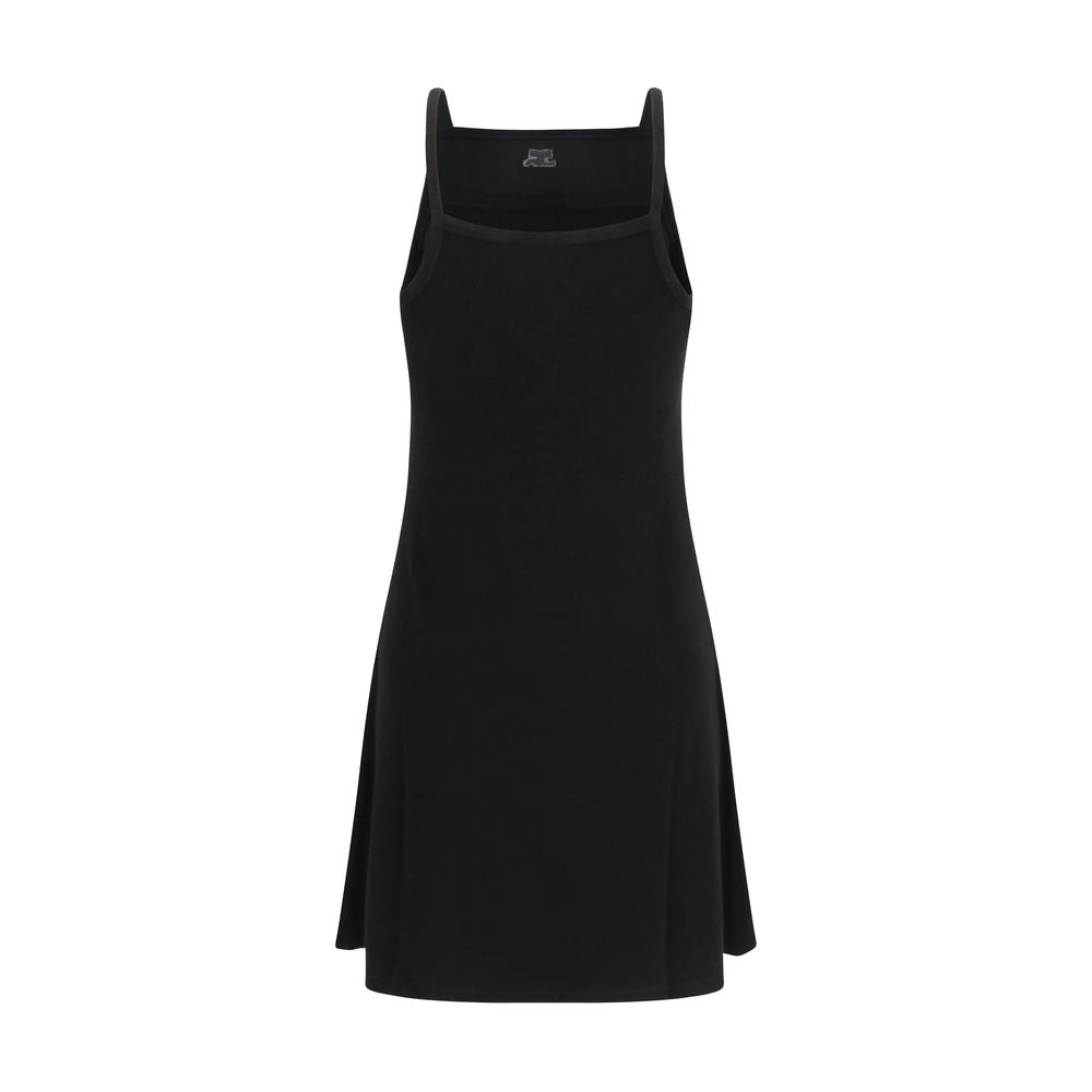 Elevate your wardrobe with the Courrèges Black Viscose Casual Dress, a masterpiece of minimalist elegance crafted from luxurious materials, perfect for any occasion.