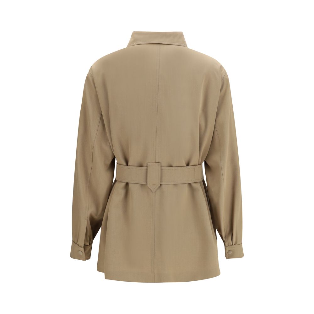 Max Mara Brown Fleece Wool Coat - Timeless Luxury Elegance