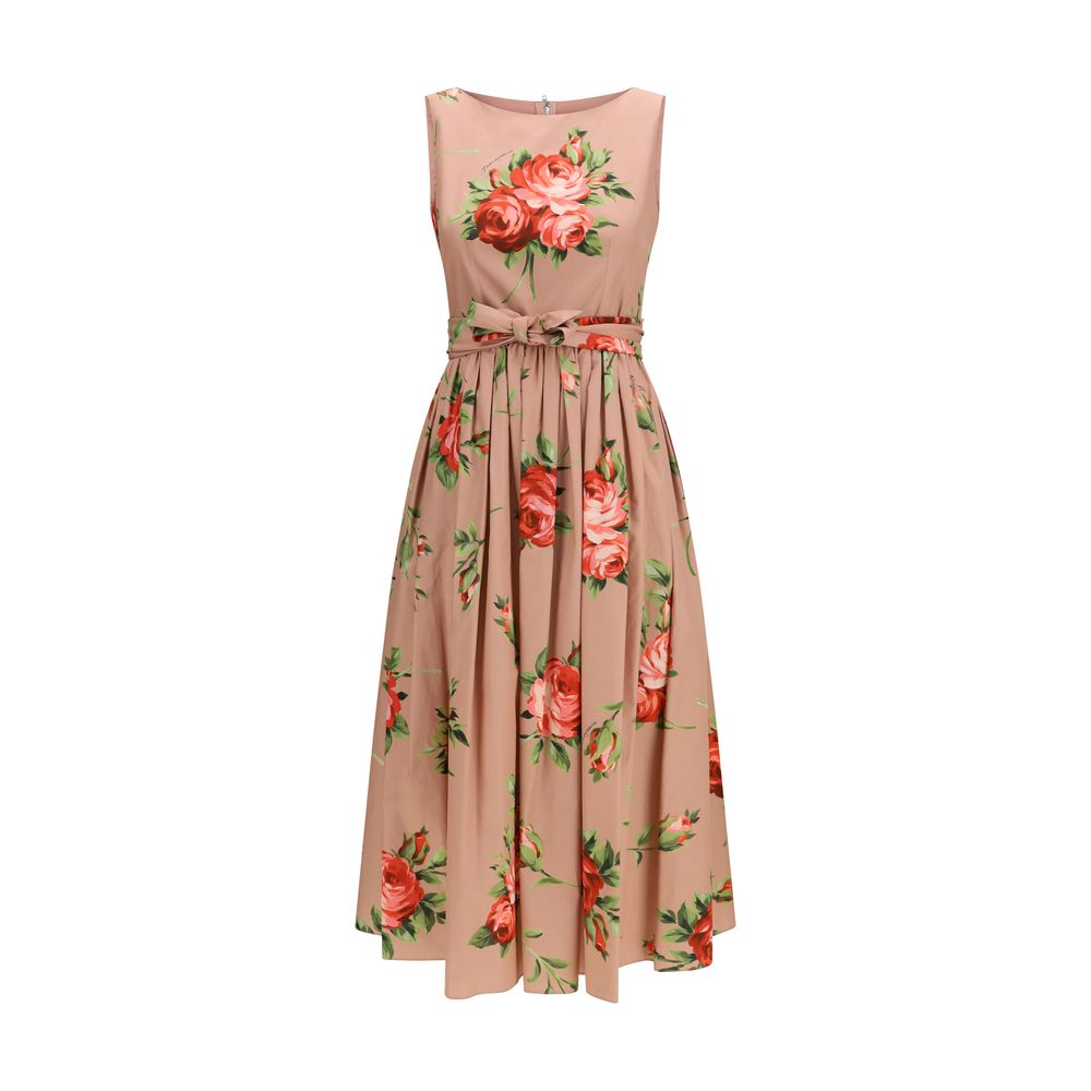 Elevate your wardrobe with the Dolce & Gabbana Multicolor Cotton Casual Dress, a masterpiece of luxury cotton adorned with a captivating rose bouquet print, perfect for any elegant occasion.