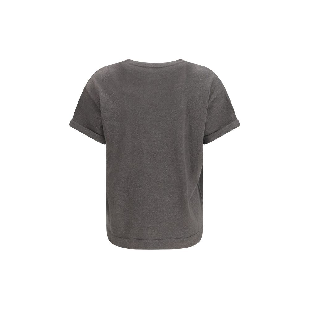 Brunello Cucinelli Gray Nylon T-Shirt - Artisanal Luxury Couture