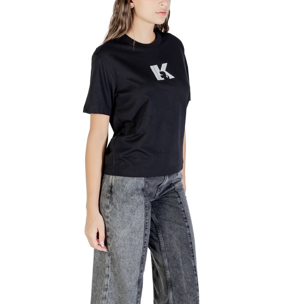 Indulge in the Karl Lagerfeld Black Cotton T-Shirt, a luxurious blend of comfort and sophistication, embodying timeless elegance for every discerning wardrobe.