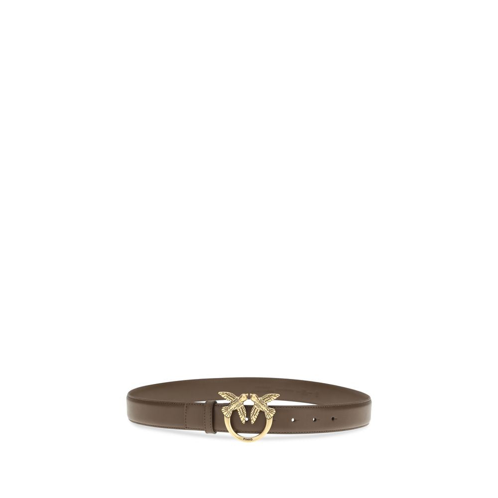 Elevate your style with the PINKO Brown Calf Leather Bos Taurus Regular Belt from SS26, a masterpiece of exquisite craftsmanship and timeless elegance.