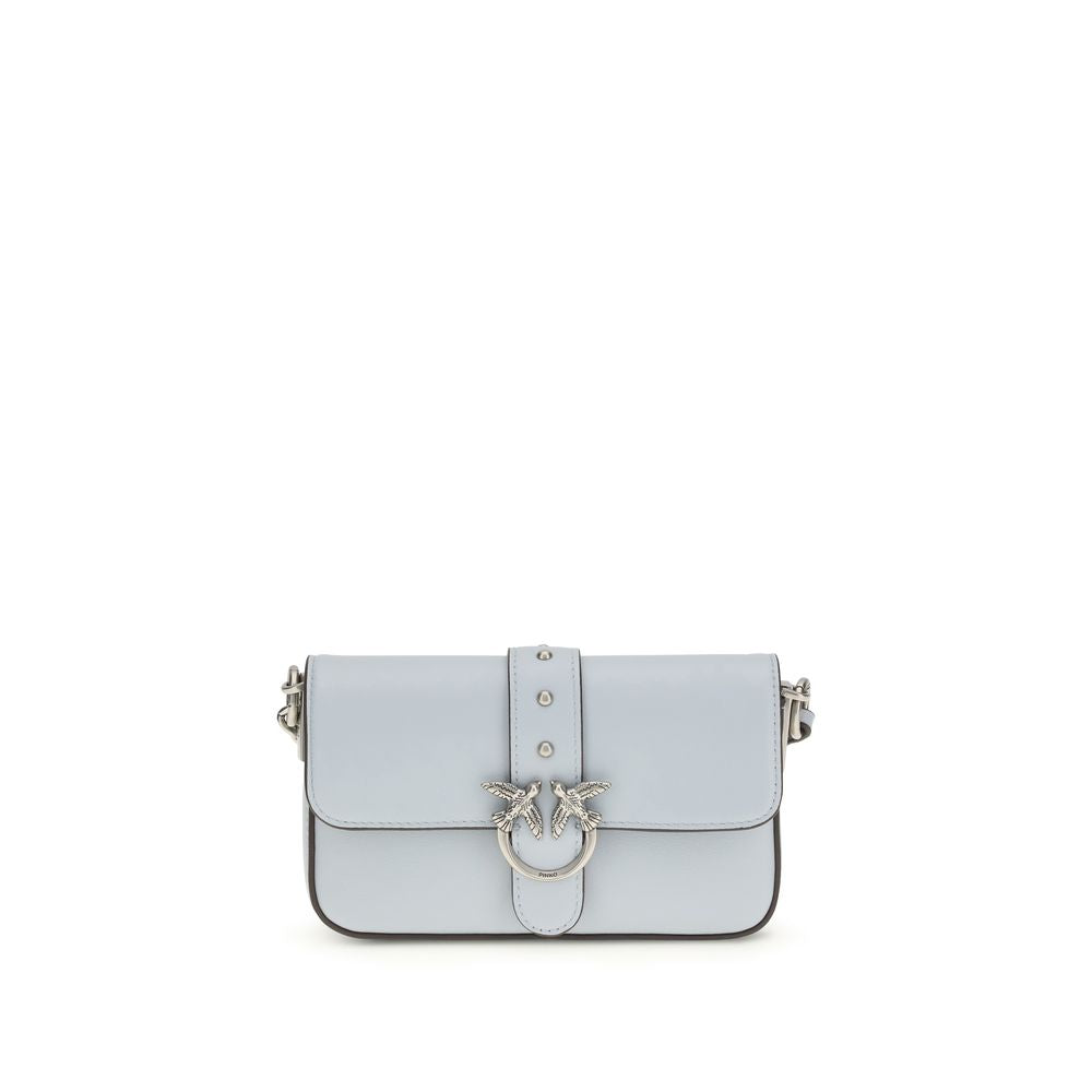 Indulge in the exquisite allure of the PINKO Blue Calf Leather Bos Taurus Shoulder Bag, a timeless piece from the SS26 collection that embodies artisanal luxury and elegance.