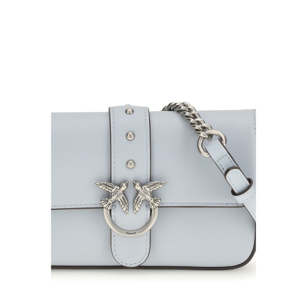 Elevate your ensemble with the PINKO Blue Calf Leather Bos Taurus Shoulder Bag, a masterpiece of artisanal luxury and timeless elegance, perfect for any occasion.
