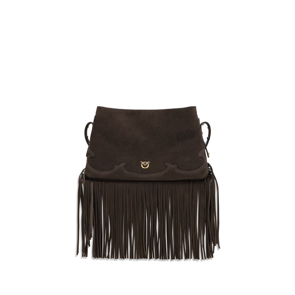 Indulge in the PINKO Brown Calf Leather Bos Taurus Shoulder Bag, a luxurious blend of exquisite craftsmanship and boho-chic elegance for discerning tastes.