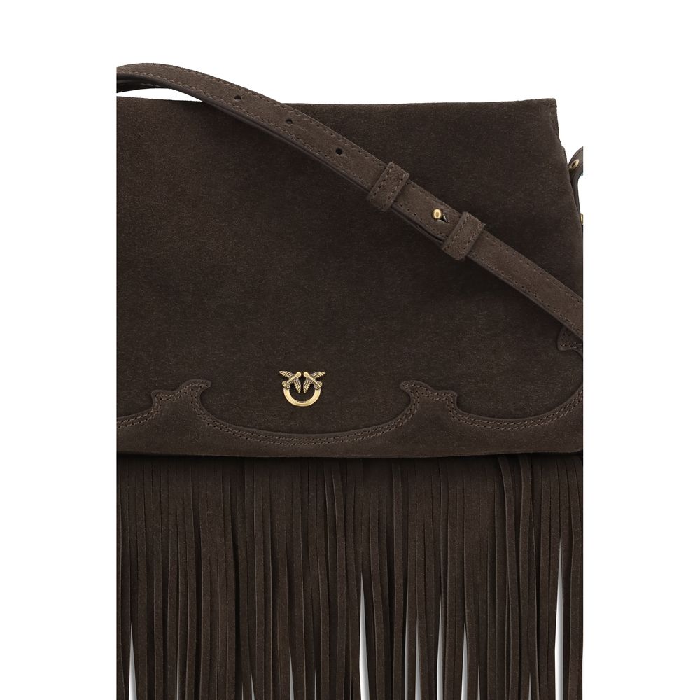 Indulge in the PINKO Brown Calf Leather Bos Taurus Shoulder Bag, where exquisite craftsmanship meets boho-chic elegance, elevating your style with luxurious allure.