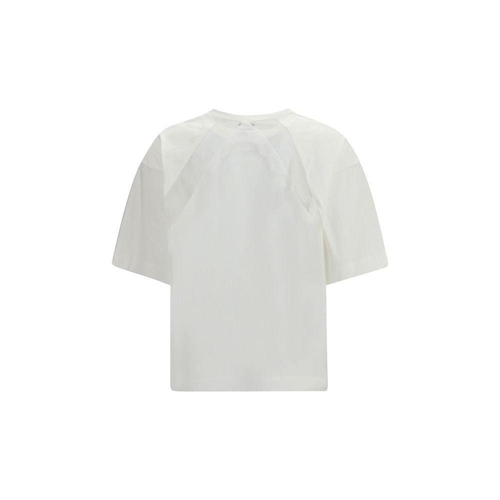 Elevate your wardrobe with the PINKO White Cotton T-Shirt, a luxurious blend of elegance and sophistication, perfect for any refined occasion.