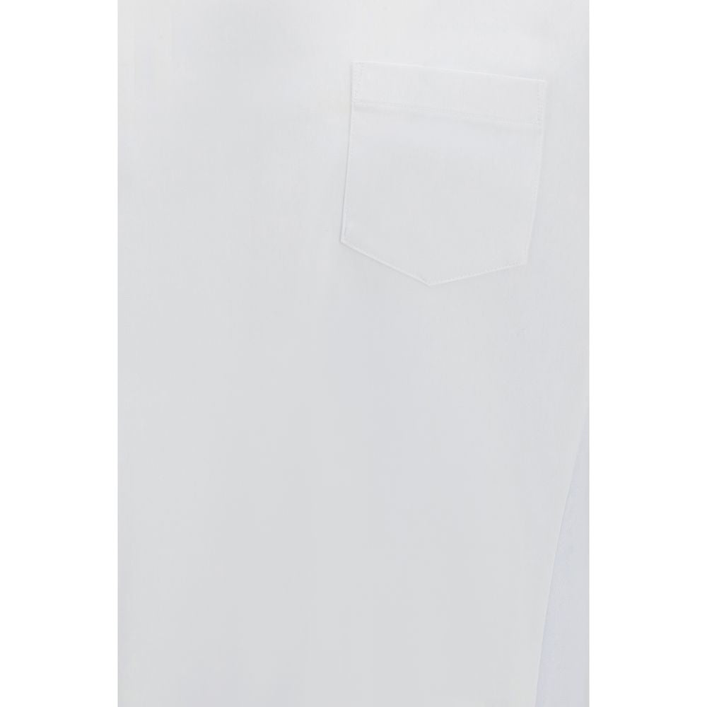 SACAI White Cotton T-Shirt - Timeless Elegance in Luxury Fashion