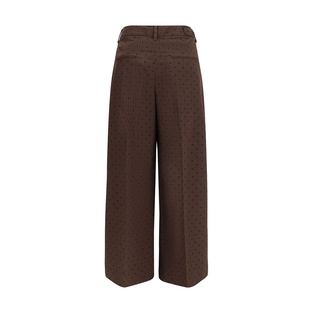 Ganni Brown Elastane Casual Pants - Elevate Your Style
