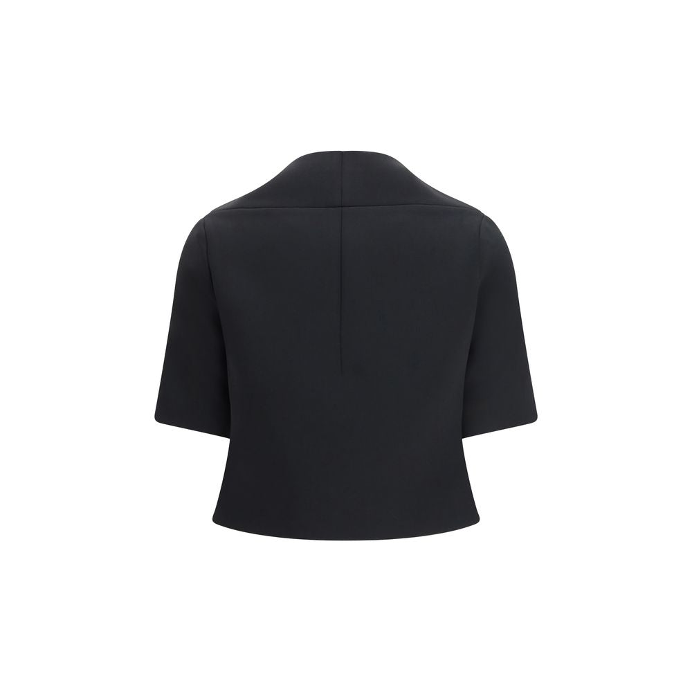 Khaite Black Polyester Biker Jacket