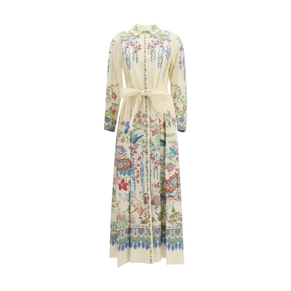 Discover the Etro White Cotton Casual Dress, a masterpiece of floral elegance crafted from 100% cotton, embodying timeless sophistication for the discerning individual.