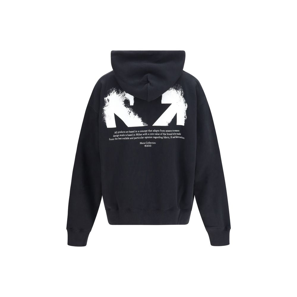 Elevate your style with the Off-White Black Cotton Sweatshirt, a masterpiece of urban luxury crafted from 100% cotton, embodying sophistication and bold expression.