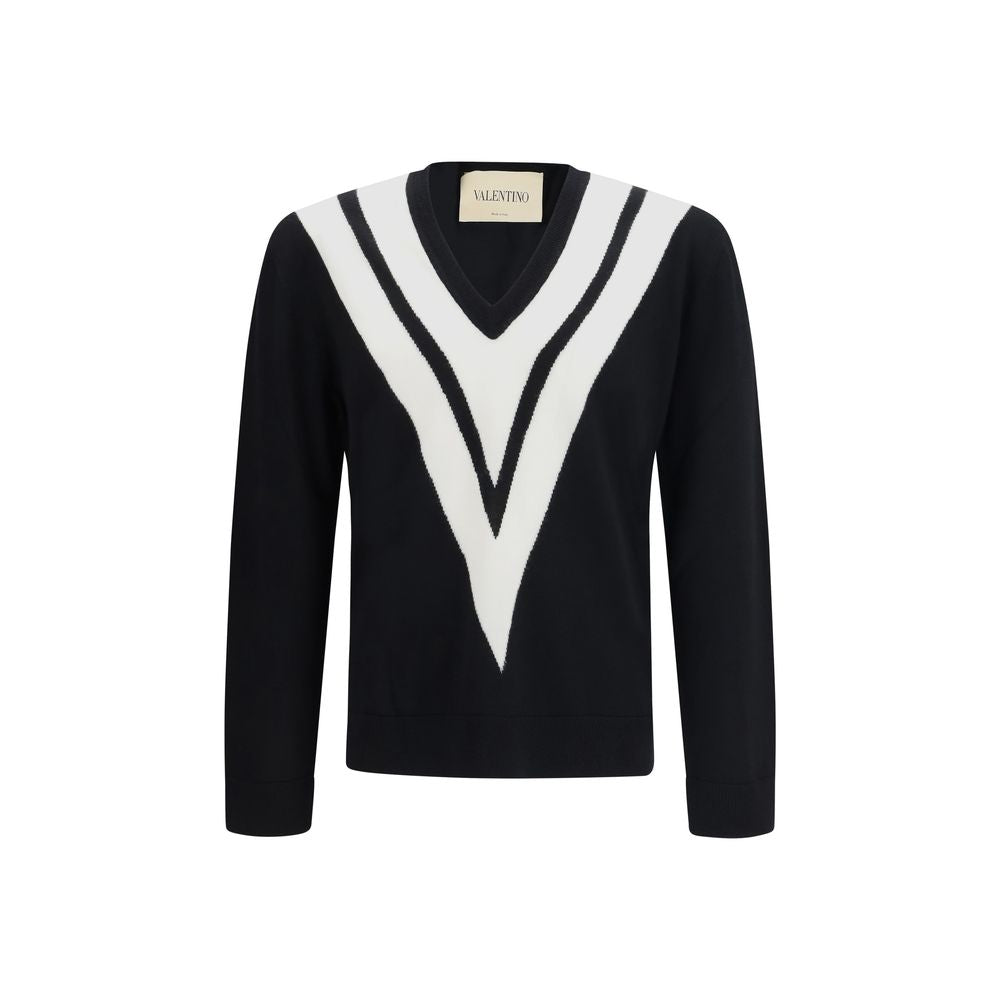Valentino Black Fleece Wool Sweatshirt