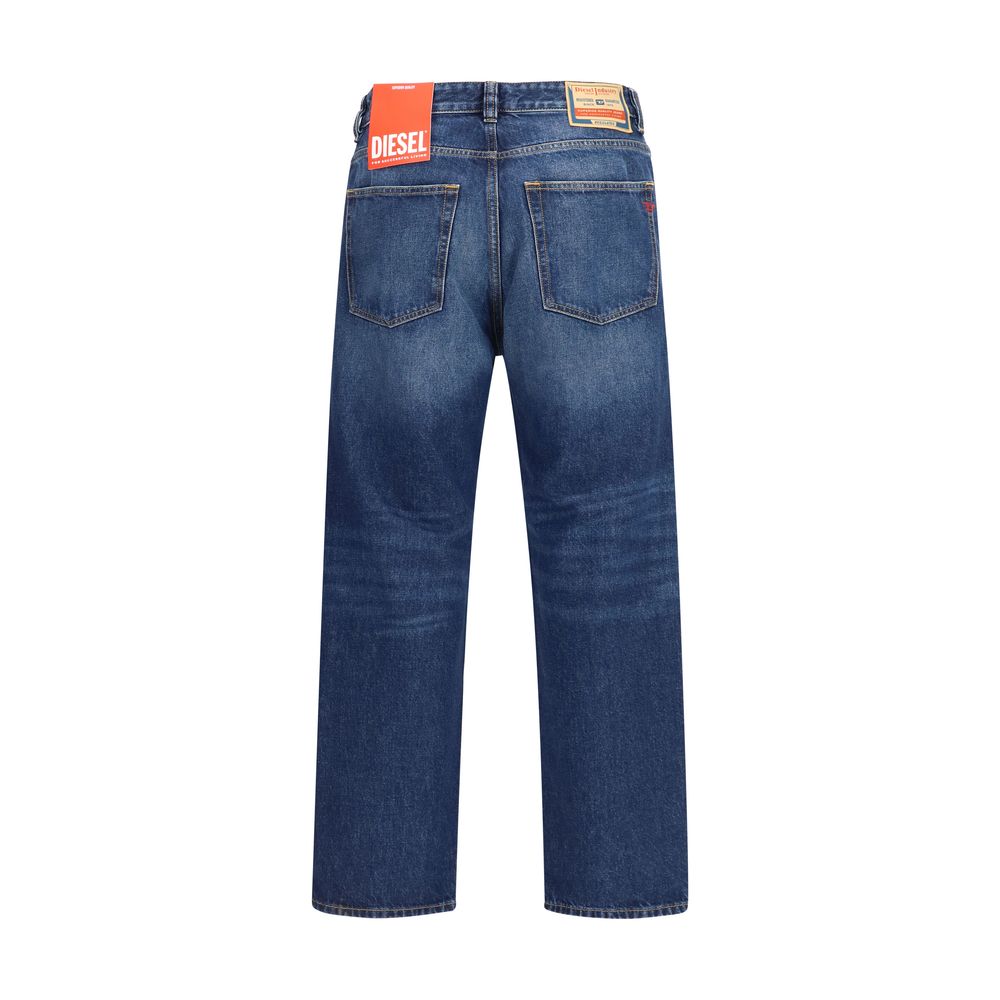 Diesel Blue Cotton Tapered Jeans - Artisanal Denim Luxury