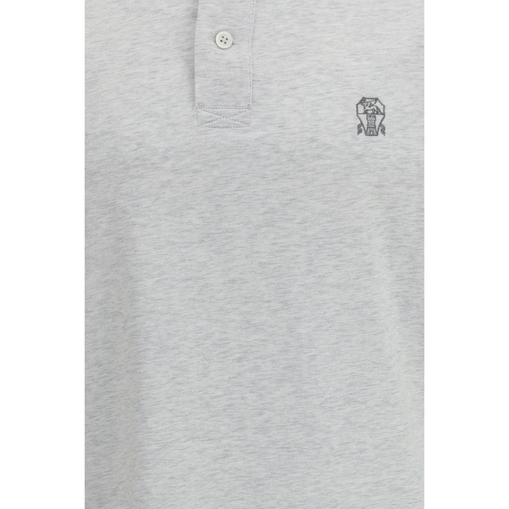Indulge in the Brunello Cucinelli Gray Cotton Polo Shirt, a masterpiece of luxury craftsmanship, blending timeless elegance with unparalleled comfort for the discerning individual.