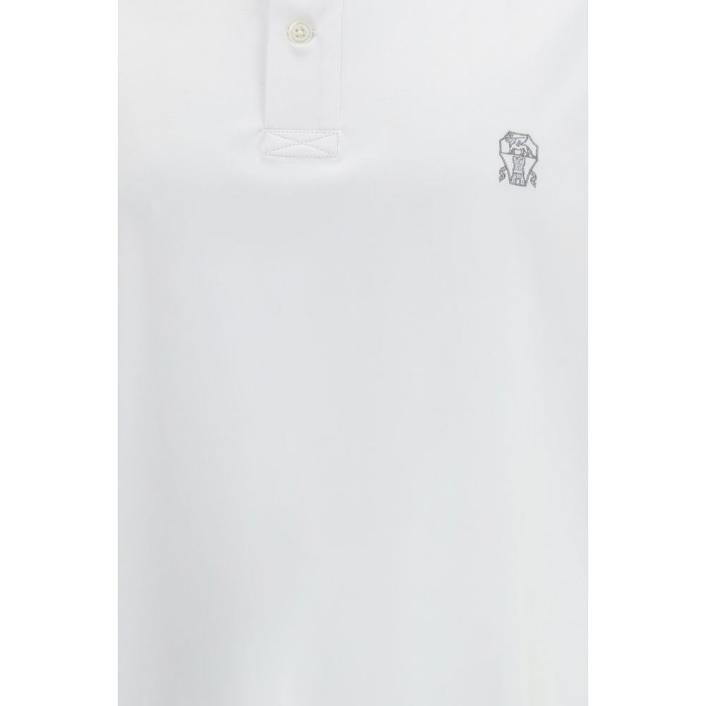 Brunello Cucinelli White Cotton Polo Shirt – Artisanal Luxury