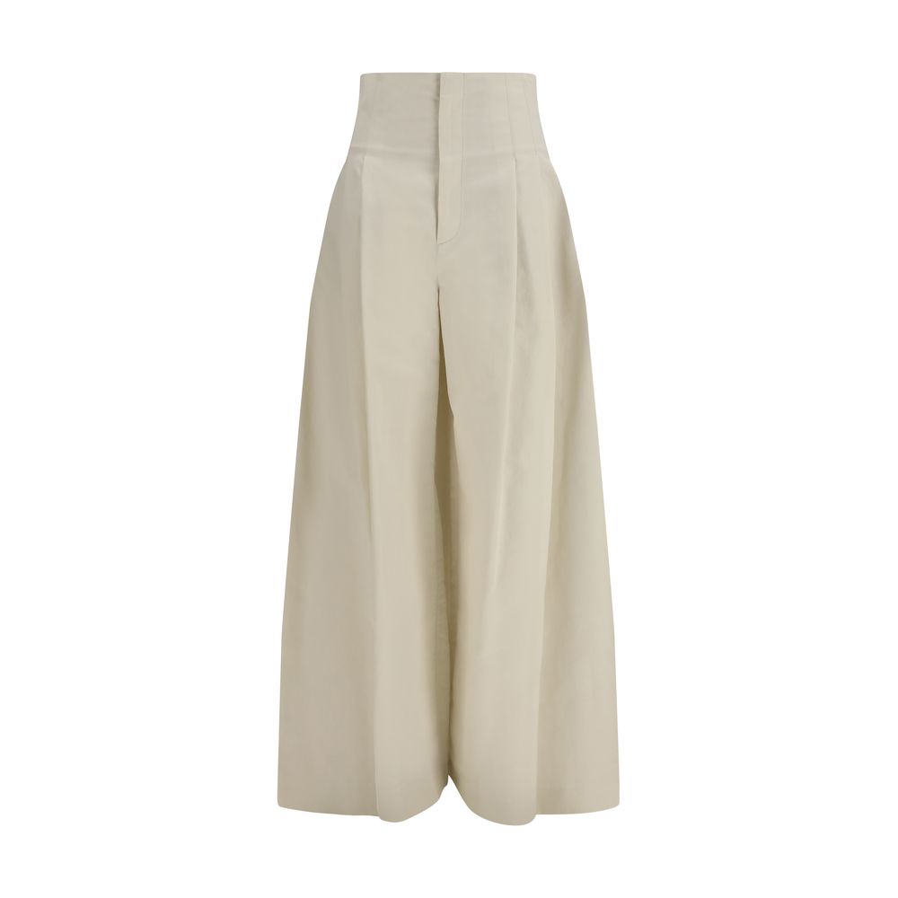 Experience the luxurious elegance of Brunello Cucinelli Beige Cotton Pants, crafted from a refined blend for effortless sophistication and timeless allure.