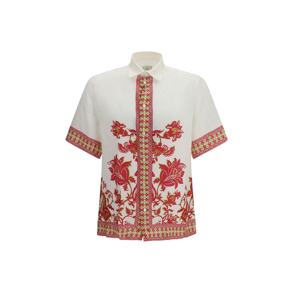 Elevate your wardrobe with the Etro Multicolor Linen Pattern Shirt, a masterpiece of 100% linen craftsmanship, embodying effortless elegance and timeless sophistication.