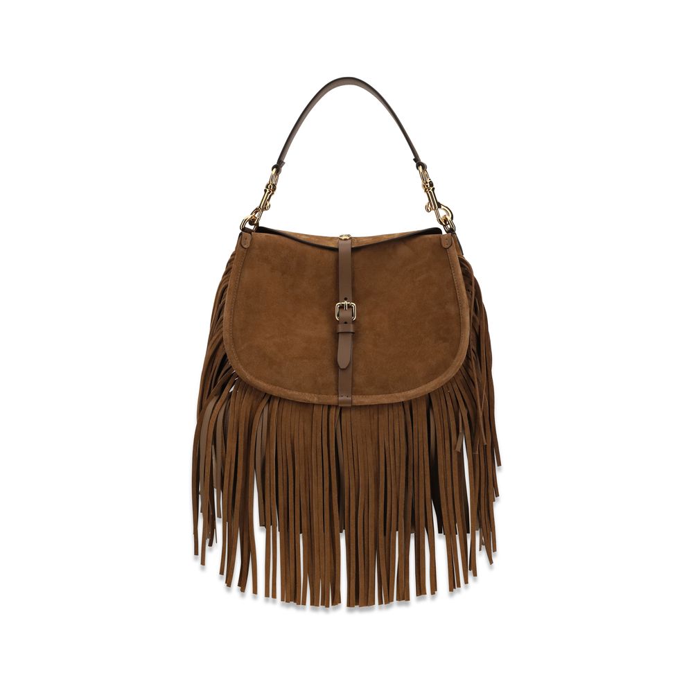 Etro Brown Calf Leather Bos Taurus Shoulder Bag - Timeless Elegance
